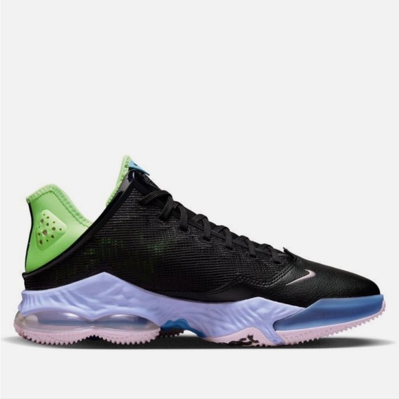 Nike | Men\'s Black/Lime Green LeBron XIX React Low Athletic Basketball Shoes 8.5 main image 8